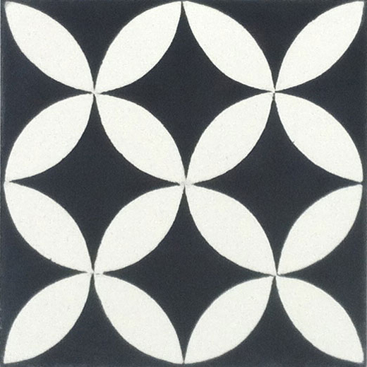 articima Zementfliesen 2121 - klassisches Motiv in einer Kombination aus Schwarz und Weiss