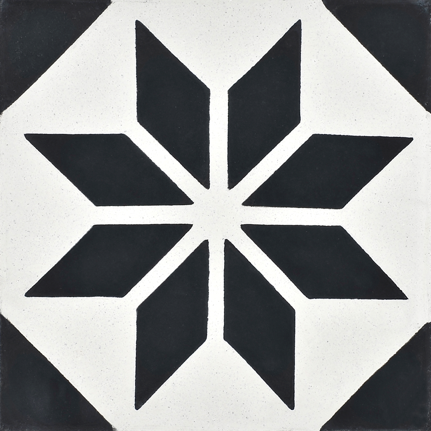 Zementfliesen 254 | Klassisches Design in Schwarz und Weiß