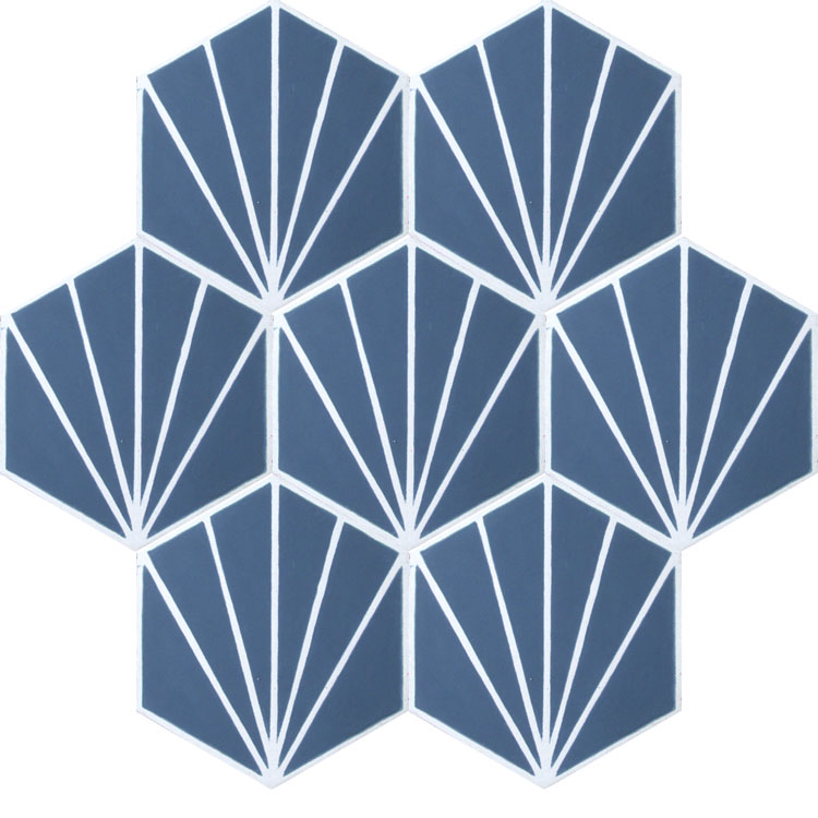 Hexagonale Zementfliesen 6400 | 7 Einzelfliesen