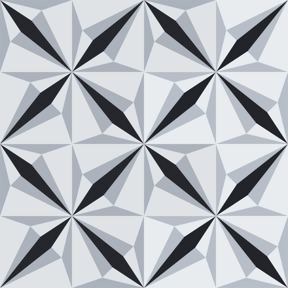 Zementfliesen Ref. 910 | Exklusiv bei articima | Farbenkombination aus Schwarz, Weiss und Grau | Verlegevariante 3