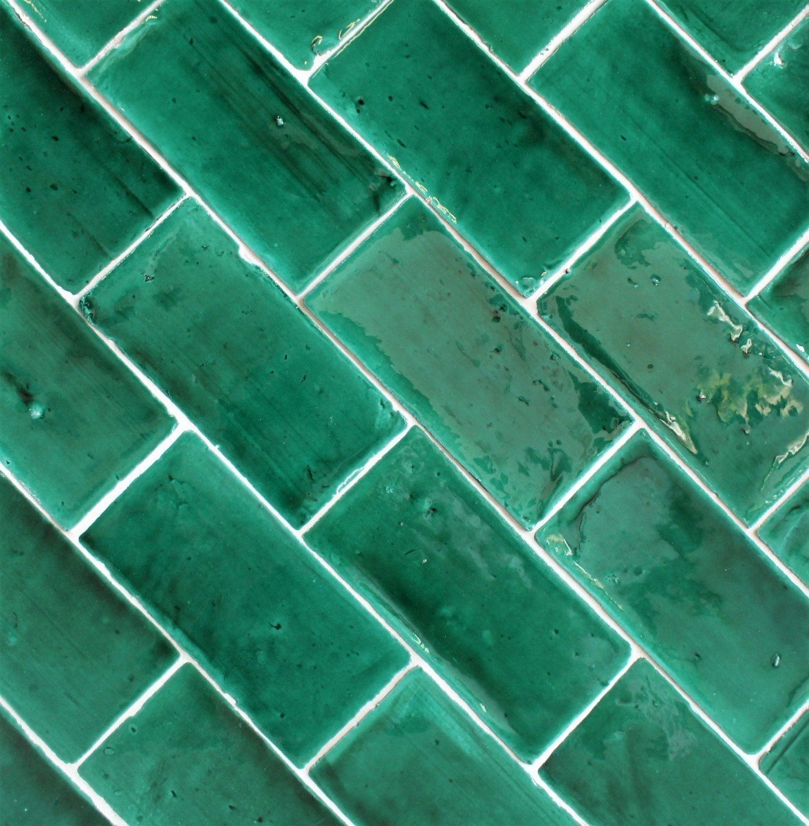 Glasierte Terracotta Wandfliesen - Farbe Grün, Referenz G305 - Format 10x20 cm (2)
