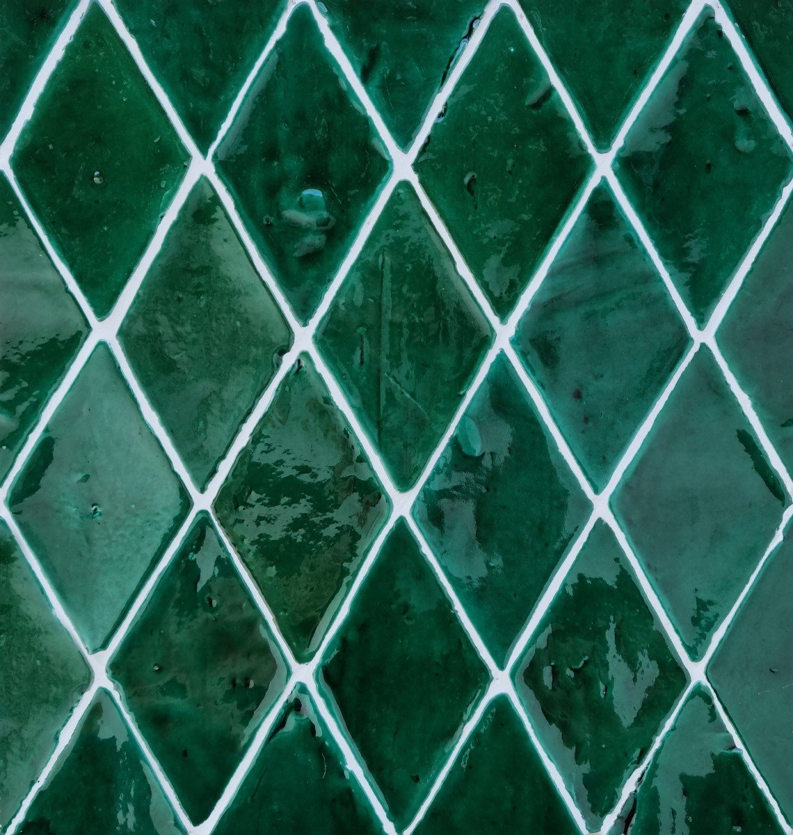 Glasierte Terracotta Wandfliesen - Farbe Grün, Referenz G305 - Format 8,5x14 cm, diamond