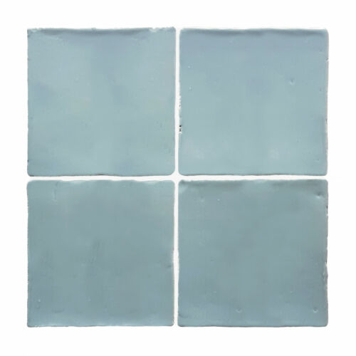 Glasierte Terracotta Wandfliesen - Farbe Pazifik Blau, Referenz G206 - Format 10x10 cm