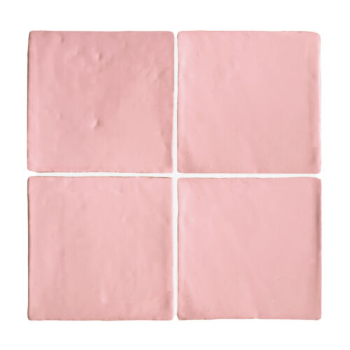 Glasierte Terracotta Wandfliesen - Farbe Pink, Referenz G081 - Format 10x10 cm