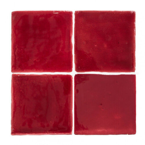 Glasierte Terracotta Wandfliesen - Farbe Rot, Referenz G001 - Format 10x10 cm
