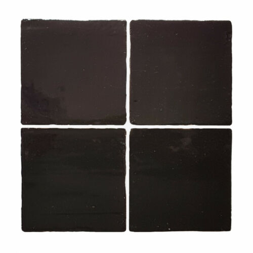 Glasierte Terracotta Wandfliesen | Farbe Schwarz | Format 10x10cm | Referenz: G108