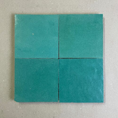 Zellige Fliesen Türkisgrün 10x10 cm – lebendige Oberfläche in grünblauem Farbton